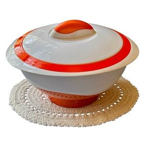 Orange White Stainless Steel Thermal Tokyo Picnic Bowl XL Twist Close Lid